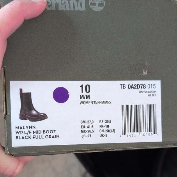 Timberland Women's Black Leather Combat Boots - Picture 10 of 15